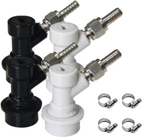 img 4 attached to 🍺 LUCKEG Brand Ball Lock MFL Disconnect Set with Stainless Steel Swivel Nuts and Worm Clamp – 2 Pairs for Optimal Keg Performance