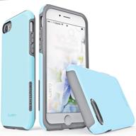 📱 stylish and durable iphone se 2020/8/7 case by team luxury - aqua blue/gray, clarity series logo