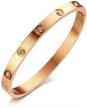 stainless zirconia engagement bracelet，gold rose gold logo