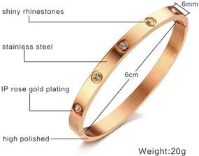 img 3 attached to Stainless Zirconia Engagement Bracelet，Gold Rose Gold