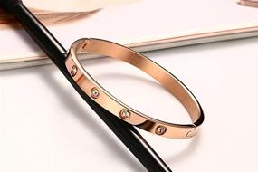 img 2 attached to Stainless Zirconia Engagement Bracelet，Gold Rose Gold