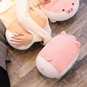 img 2 attached to 🐷 Cute Pink Soft Fat Pig Plush Hugging Pillow – 15.7" Stuffed Animal Doll Toy for Bedding, Kids Birthday, Valentine's Day, Christmas Gifts