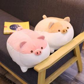 img 1 attached to 🐷 Cute Pink Soft Fat Pig Plush Hugging Pillow – 15.7" Stuffed Animal Doll Toy for Bedding, Kids Birthday, Valentine's Day, Christmas Gifts