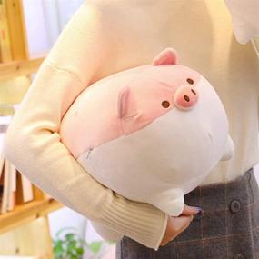 img 3 attached to 🐷 Cute Pink Soft Fat Pig Plush Hugging Pillow – 15.7" Stuffed Animal Doll Toy for Bedding, Kids Birthday, Valentine's Day, Christmas Gifts