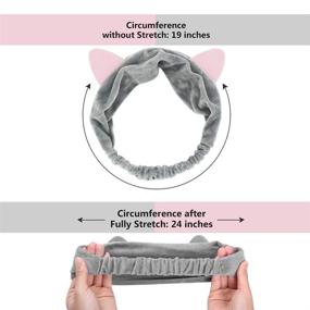 img 2 attached to 🐱 Dreamlover Makeup Headband with Cat Ear Hairlace - 3 Pack for Spa and Cosmetics