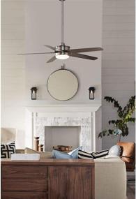 img 1 attached to 🌀 Protruding Mount Ceiling Fan with 5 Driftwood Blades and 18 Watts Light in Antique Nickel by Progress Lighting P2574-8130K