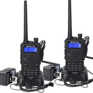 📻 retevis rt5 dual band walkie talkies with long range, flashlight, police handheld radio, vox, rechargeable 2 way radio with earpiece (2 pack) logo