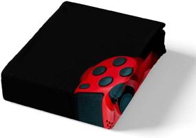 img 2 attached to 🎮 Erosebridal Twin Size Boys Gamepad Comforter Cover: Modern Red Gaming Controller Duvet Set with Pillow Case - Video Game Decorative Bedding, Black