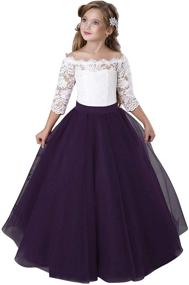 img 2 attached to 🌸 Burgundy Flower Pageant Christmas Dresses: Shop the Best Girls' Clothing and Dresses