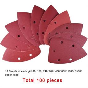 img 3 attached to 🔸 AUSTOR 100 Pieces Mouse Detail Sander Sandpaper - Assorted Grits (80/180/240/320/400/800/1000/1500/2000/3000), with Hook and Loop for Palm Sanding