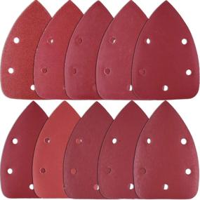 img 4 attached to 🔸 AUSTOR 100 Pieces Mouse Detail Sander Sandpaper - Assorted Grits (80/180/240/320/400/800/1000/1500/2000/3000), with Hook and Loop for Palm Sanding