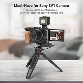 img 3 attached to 📷 Optimized SMALLRIG Camera Cage with Wooden Handle Handgrip for Sony ZV1 Camera - Enhances Photography Experience (2937)