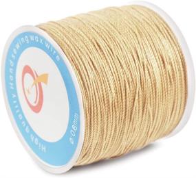 img 3 attached to 🧵 Premium Quality 87 Yards 150D/3 0.6mm Round Waxed Sewing Thread Wax Cord - Ideal for Leather, Denim, Handcraft, DIY Bracelet, Jewelry Making, Beading, Shoe & Bag Repair - Extra Strong and Heavy-Duty (Beige)