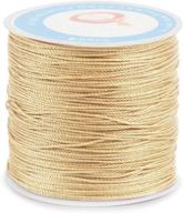 🧵 premium quality 87 yards 150d/3 0.6mm round waxed sewing thread wax cord - ideal for leather, denim, handcraft, diy bracelet, jewelry making, beading, shoe & bag repair - extra strong and heavy-duty (beige) logo