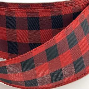 img 1 attached to 🎄 Buffalo Plaid Wired Ribbon Decoration - 2 1/2" x 50 Yards: Perfect for Christmas, Farmhouse Decor, and Wrapping Gifts!