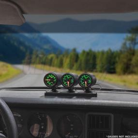 img 1 attached to 📊 GlowShift Universal Black Triple Gauge Swivel Dashboard Pod - Mounts (3) 2-1/16" (52mm) Gauges to Vehicle's Dash - Fits Any Make/Model - 360 Degree Swivel - ABS Plastic Construction