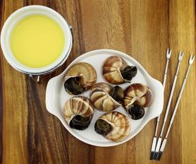 img 3 attached to 🐌 Ceramic Escargot Plates 2 Pack 6.5 Inch: Elegant Serving Dishes for Gourmet Delights!