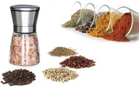 img 1 attached to Salt Pepper Grinder Set Adjustable Kitchen & Dining in Kitchen Utensils & Gadgets