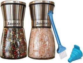 img 4 attached to Salt Pepper Grinder Set Adjustable Kitchen & Dining in Kitchen Utensils & Gadgets