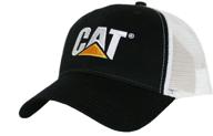 🧢 authentic caterpillar cat black & white twill mesh snapback cap for ultimate style logo