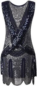 img 4 attached to VIJIV Vintage 1920s Charleston 👗 Downton Gatsby Sequin Flapper Dress with Embellishments