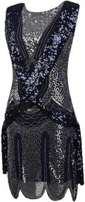 img 2 attached to VIJIV Vintage 1920s Charleston 👗 Downton Gatsby Sequin Flapper Dress with Embellishments
