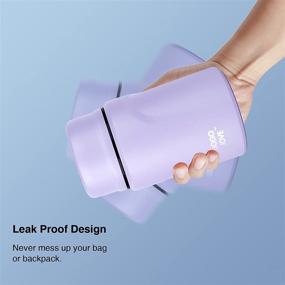 img 1 attached to 🍱 GOGOJOVE Insulated Thermoses for Hot Food - 16 oz Food Jar, Leak Proof Vacuum Stainless Steel Container to Keep Food Hot / Cold for Kids, Adults, School, Office, Travel, Outdoors - Light Purple