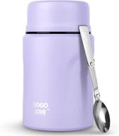 🍱 gogojove insulated thermoses for hot food - 16 oz food jar, leak proof vacuum stainless steel container to keep food hot / cold for kids, adults, school, office, travel, outdoors - light purple логотип