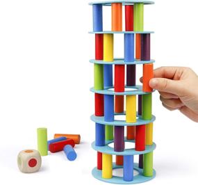 img 4 attached to Coogam Montessori Stacking Building Toppling Game