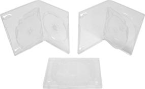 img 1 attached to 📀 Square Deal Recordings &amp; Supplies (5) Clear Triple DVD Hinged Empty Replacement Boxes/Cases with Wrap Around Sleeve #DV3R14CL (14mm) (3DVD) - Thin Design