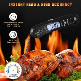 img 3 attached to 🌡️ NIXIUKOL Dual Probe Digital Meat Thermometer - Instant Read Waterproof Food Kitchen Thermometer for Grill BBQ, Cooking & Roasting