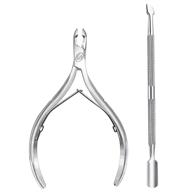 ⚒️ precision cuticle nipper and pusher set - high-quality stainless steel cuticle remover and cutter - long-lasting manicure and pedicure tool - ideal for fingernails and toenails (silver) logo