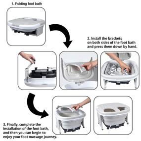 img 2 attached to 🛀 H&B Luxuries Foot Spa/Bath Massager: 6-in-1 Collapsible Relaxation with Heating, Bubbles, Electric Massage, Vibration, Timing & Temperature Setting, Infrared Light - Remote Control & Folding Feet Bath