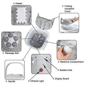 img 3 attached to 🛀 H&B Luxuries Foot Spa/Bath Massager: 6-in-1 Collapsible Relaxation with Heating, Bubbles, Electric Massage, Vibration, Timing & Temperature Setting, Infrared Light - Remote Control & Folding Feet Bath