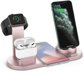 img 4 attached to 6 in 1 Multi-Function Wireless Charging Station Dock for Apple Watch, Airpods, iPhone 11 Pro Max, and More - Fast Qi Wireless Charger Stand Holder Pad for X XS XR and Smartphone