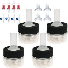 img 4 attached to 🐠 Premium ALEGI 4pcs Small Aquarium Bio Sponge Filter: Ideal for 5 Gal, 10 Gal, 20 Gal Breeding Fry Betta Shrimp Fish Tank! Includes Suction Cups and Check Valves.