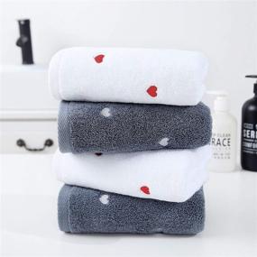 img 1 attached to 🛁 Valentine Bathroom Hand Towels - White (2-Pack, 13"x30") - Decorative Towels for Bath, Hand, Face, Gym, and Spa