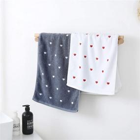 img 3 attached to 🛁 Valentine Bathroom Hand Towels - White (2-Pack, 13"x30") - Decorative Towels for Bath, Hand, Face, Gym, and Spa