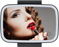 🚘 goolrc car sun visor makeup mirror with led lights - adjustable touch screen vanity cosmetic mirror for sun-shading, clip-on automobile beauty mirror (black) logo