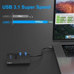 img 2 attached to 💻 Eletrand Type C USB 3.1 Gen 2 Hub: SuperSpeed 10 Gbps Adapter with 4 USB 3.0 Ports, Ideal for MacBook, Surface Pro, Laptop & More!