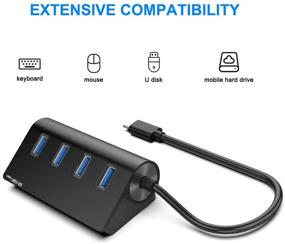 img 3 attached to 💻 Eletrand Type C USB 3.1 Gen 2 Hub: SuperSpeed 10 Gbps Adapter with 4 USB 3.0 Ports, Ideal for MacBook, Surface Pro, Laptop & More!