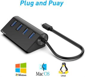 img 1 attached to 💻 Eletrand Type C USB 3.1 Gen 2 Hub: SuperSpeed 10 Gbps Adapter with 4 USB 3.0 Ports, Ideal for MacBook, Surface Pro, Laptop & More!