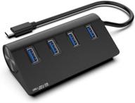 💻 eletrand type c usb 3.1 gen 2 hub: superspeed 10 gbps adapter with 4 usb 3.0 ports, ideal for macbook, surface pro, laptop & more! logo