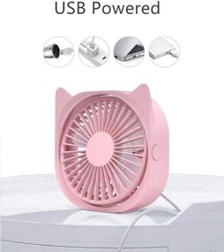 img 2 attached to 🌬️ Portable Desk Fan: Small, Quiet USB Plug-in for Bedroom, Dorm & Office | 3 Adjustable Speeds, Rotatable, Fast Cooling – Ideal for Home, Work, Travel (Pink)
