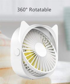 img 1 attached to 🌬️ Portable Desk Fan: Small, Quiet USB Plug-in for Bedroom, Dorm & Office | 3 Adjustable Speeds, Rotatable, Fast Cooling – Ideal for Home, Work, Travel (Pink)