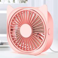 🌬️ portable desk fan: small, quiet usb plug-in for bedroom, dorm & office | 3 adjustable speeds, rotatable, fast cooling – ideal for home, work, travel (pink) logo