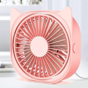 img 4 attached to 🌬️ Portable Desk Fan: Small, Quiet USB Plug-in for Bedroom, Dorm & Office | 3 Adjustable Speeds, Rotatable, Fast Cooling – Ideal for Home, Work, Travel (Pink)