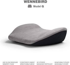 img 2 attached to Подушка для поясницы WENNEBIRD Q, память пены и эргономический дизайн, двухслойная конструкция - идеально подходит для офисного стула, компьютерного стула, автомобильного сиденья и других - серый