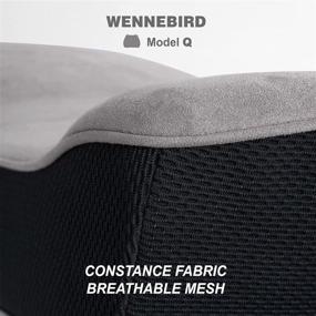 img 1 attached to Подушка для поясницы WENNEBIRD Q, память пены и эргономический дизайн, двухслойная конструкция - идеально подходит для офисного стула, компьютерного стула, автомобильного сиденья и других - серый