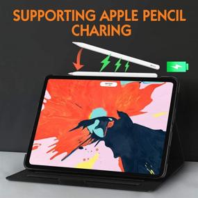 img 2 attached to 📱 FYY New iPad Pro 12.9" 3rd Generation Case 2018 with Pencil Holder [Supports Apple Pencil Charging] Luxury Cowhide Genuine Leather Handcrafted Case, Protective Cover with [Auto Sleep-Wake] Black - Buy Now!